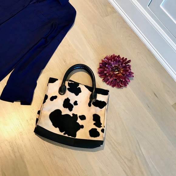 Animal print/ Cow print handbag vintage Cute and fun! - Picture 6 of 13